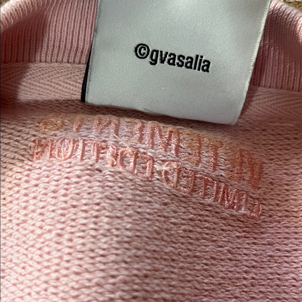 Vetements Embroidered Logo Crewneck Sweatshirt Pink Unisex Sz M - Oversized - Picture 11 of 13